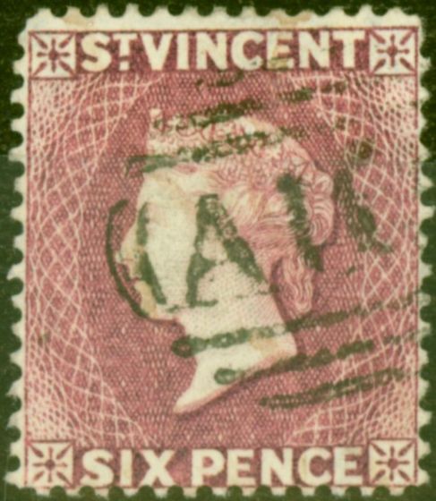 Old Postage Stamp from St Vincent 1888 6d Violet SG52 Fine Used