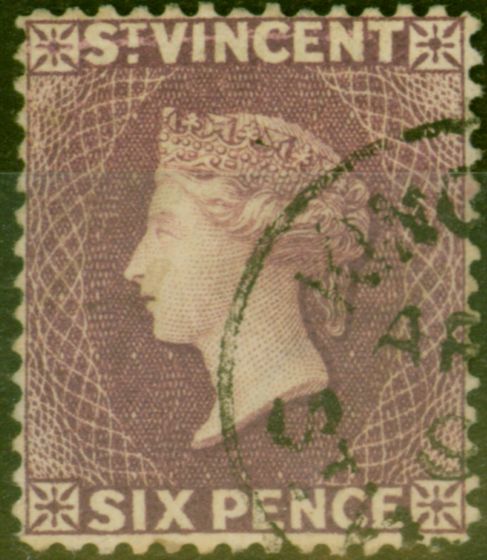 Valuable Postage Stamp from St Vincent 1891 6d Dull Purple SG57 Fine Used