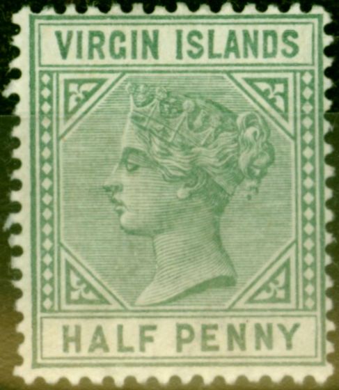 Rare Postage Stamp from Virgin Islands 1883 1/2d Dull Green SG27 Fine Mtd Mint