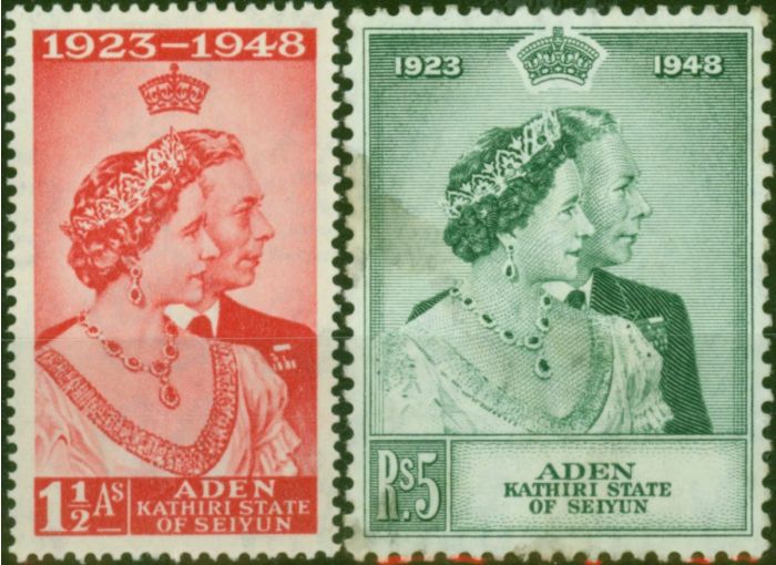 Aden Seiyun 1948 RSW Set of 2 SG14-15 Good LMM . King George VI (1936-1952) Mint Stamps