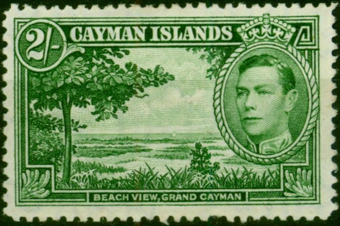 Cayman Islands 1943 2s Deep Green SG124a Fine LMM. King George VI (1936-1952) Mint Stamps