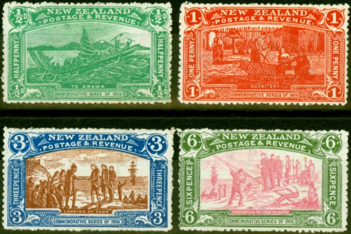 Old Postage Stamp from New Zealand 1906 Set of 4 SG370-373 Fine Lightly Mtd Mint