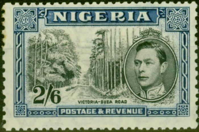 Collectible Postage Stamp from Nigeria 1938 2s6d Black & Blue SG58 P.13 x 11.5 Good Mtd Mint