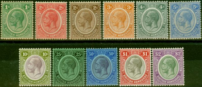 Valuable Postage Stamp British Honduras 1921-33 Set of 11 From 1c SG126-137 Fine LMM