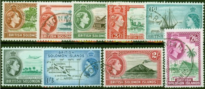 British Solomon Islands 1963-64 Wmk Change Set of 9 SG103-111 V.F.U  Queen Elizabeth II (1952-2022) Old Stamps