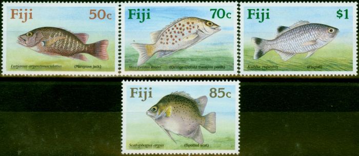 Rare Postage Stamp Fiji 1990 Fresh Water Fish Set of 4 SG806-809 V.F MNH
