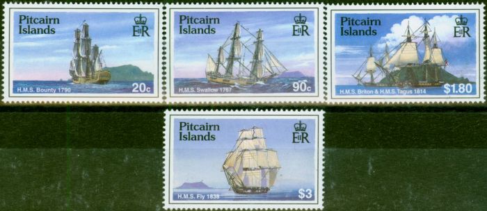 Old Postage Stamp Pitcairn Islands 1998 Sailing Ships Set of 4 SG530-533 V.F MNH