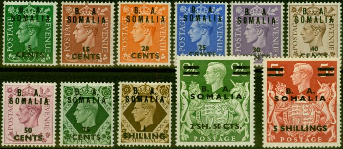 Old Postage Stamp Somalia 1950 Set of 11 SGS21-S31 Fine MNH & VLMM