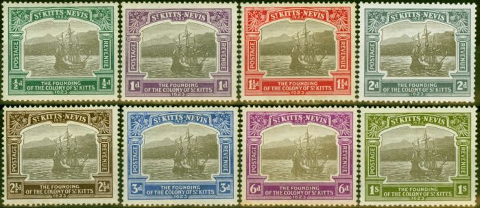 Collectible Postage Stamp St Kitts & Nevis 1923 Set of 8 to 1s SG48-55 Good MM