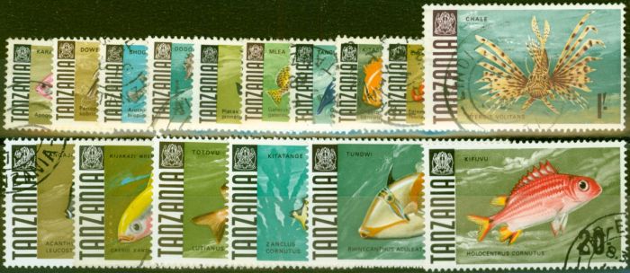 Collectible Postage Stamp from Tanzania 1967 Fisheries Set of 16 SG142-157 Fine Used
