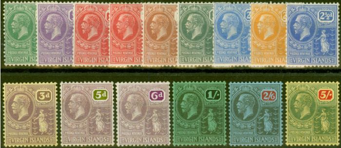 Valuable Postage Stamp from Virgin Islands 1922-28 set of 15 SG86-101 V.F Very Lightly Mtd Mint