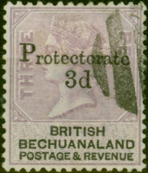 Collectible Postage Stamp Bechuanaland 1888 3d on 3d Pale Reddish Lilac & Black SG43 V.F.U
