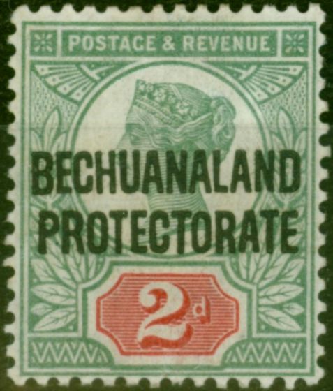 Collectible Postage Stamp Bechuanaland 1897 2d Grey-Green & Carmine SG62 Fine MM