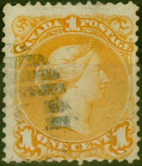 Collectible Postage Stamp Canada 1869 1c Orange-Yellow SG56b Fine Used