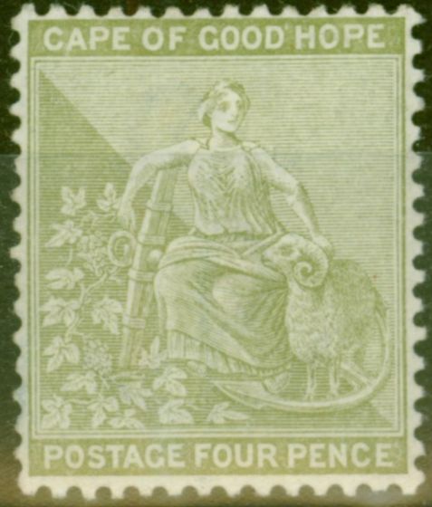 Valuable Postage Stamp from Cape of Good Hope 1897 4d Sage-Green SG65 V.F Very Lightly Mtd Mint