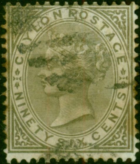 Ceylon 1872 96c Drab SG132 Good Used. Queen Victoria (1840-1901) Used Stamps