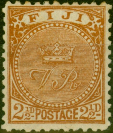 Valuable Postage Stamp Fiji 1895 2 1/2d Yellowish Brown SG90a Fine MM