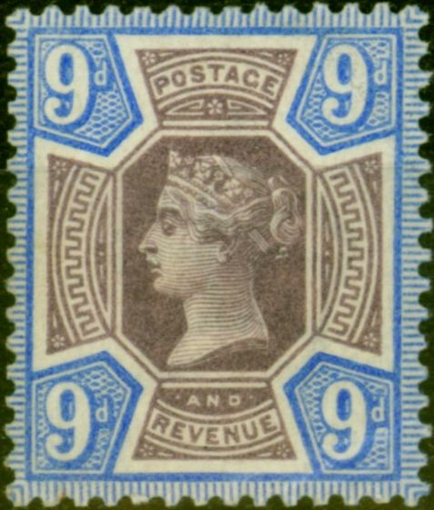 Old Postage Stamp from GB 1887 9d Dull Purple & Blue SG209 Fine MNH