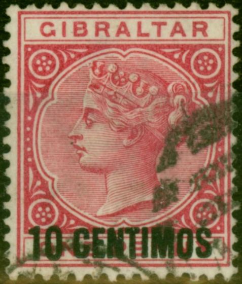Valuable Postage Stamp Gibraltar 1889 10c on 1d Rose SG16 Fine Used (2)