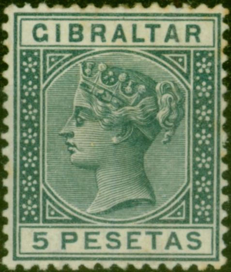 Collectible Postage Stamp Gibraltar 1889 5p Slate-Grey SG33 Good MM
