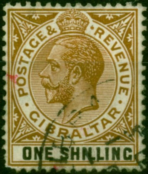 Gibraltar 1932 1s Olive-Black SG102a Fine Used King George V (1910-1936) Rare Stamps