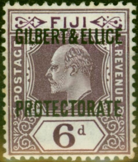 Rare Postage Stamp Gilbert & Ellice Is 1911 6d Dull & Bright Purple SG6 Fine MNH