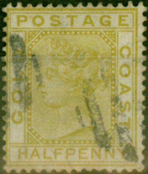 Collectible Postage Stamp Gold Coast 1879 1/2d Olive-Yellow SG4 Good Used