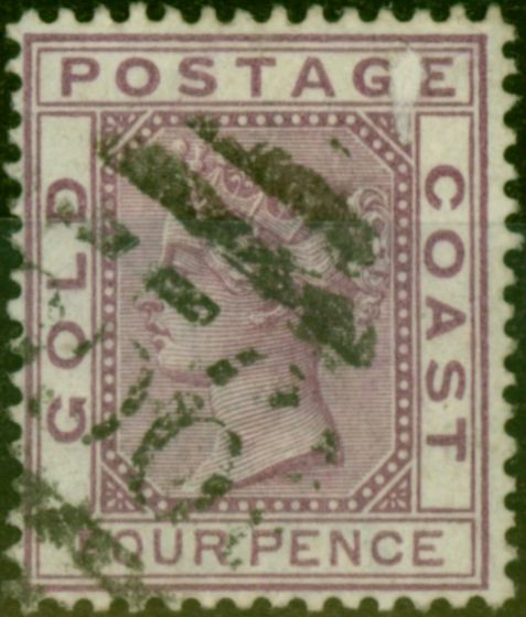 Rare Postage Stamp Gold Coast 1885 4d Rosy Mauve SG16a Fine Used