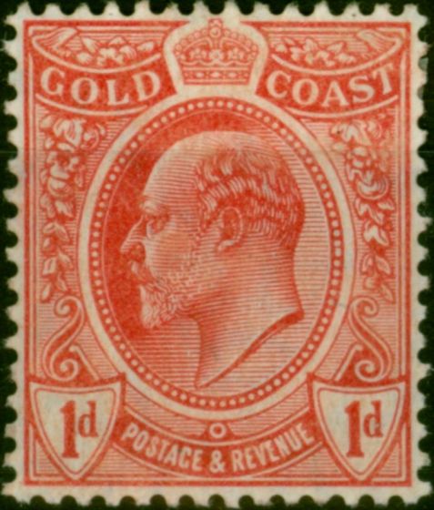 Gold Coast 1908 1d Red SG70 Fine MM  King Edward VII (1902-1910) Rare Stamps