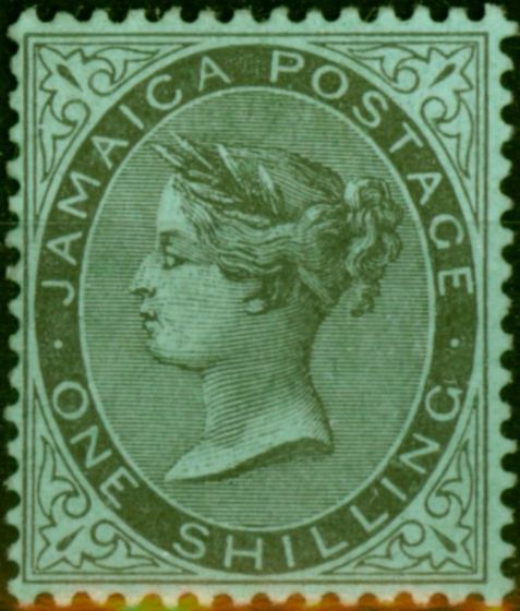 Old Postage Stamp Jamaica 1910 1s Black-Green SG54 Fine & Fresh MM