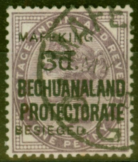 Old Postage Stamp from Mafeking 1900 3d on 1d Lilac SG12 V.F.U