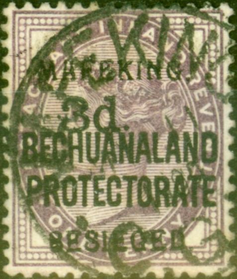 Valuable Postage Stamp from Mafeking 1900 3d on 1d Lilac SG7 Fine Used
