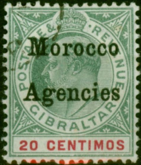 Morocco Agencies 1904 20c Grey-Green & Carmine SG19 Fine Used  King Edward VII (1902-1910) Collectible Stamps