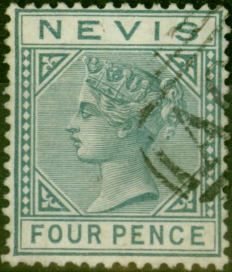 Old Postage Stamp Nevis 1884 4d Grey SG31 Fine Used