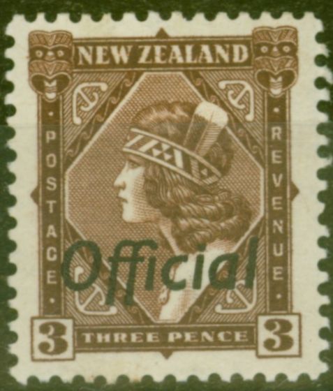 Collectible Postage Stamp from  New Zealand 1938 3d Brown SG0125 Fine Mtd Mint