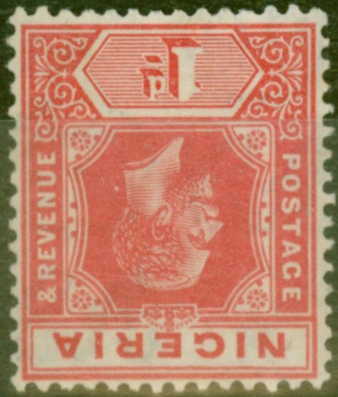 Valuable Postage Stamp from Nigeria 1921 1d Rose-Carmine SG16aw Wmk Inverted Fine Lightly Mtd Mint