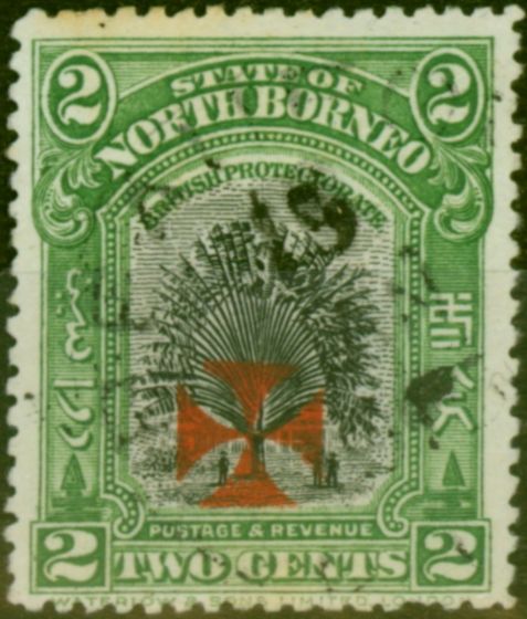 Rare Postage Stamp North Borneo 1916 2c Green SG190 Fine Used