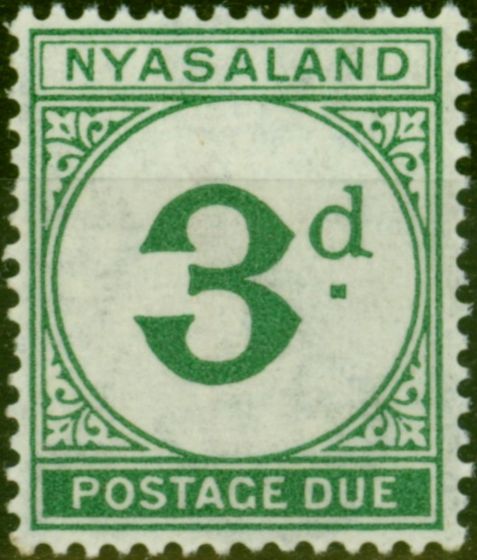 Old Postage Stamp Nyasaland 1950 3d Green SGD3 V.F MNH