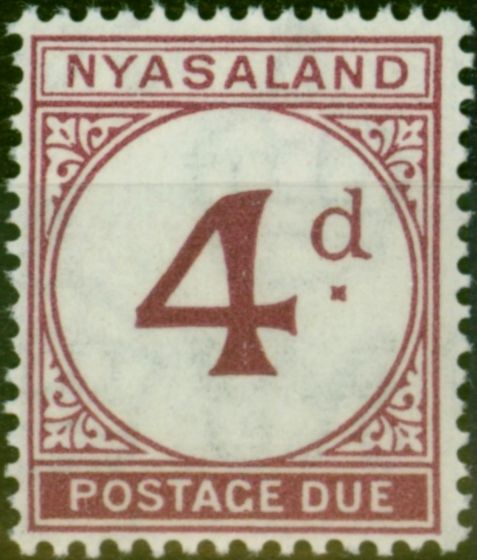 Valuable Postage Stamp Nyasaland 1950 4d Purple SGD4 V.F MNH (2)