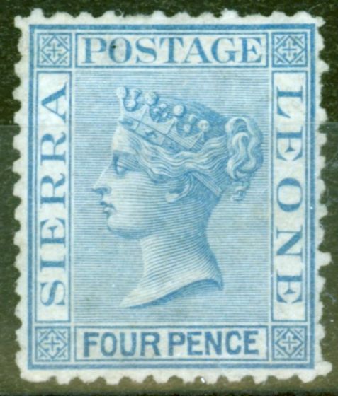 Rare Postage Stamp from Sierra Leone 1872 4d Blue SG9 Fine Unused