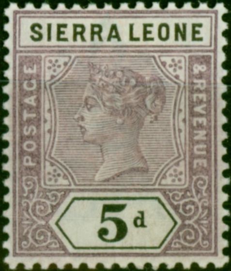 Collectible Postage Stamp Sierra Leone 1897 5d Dull Mauve & Black SG48 Fine LMM
