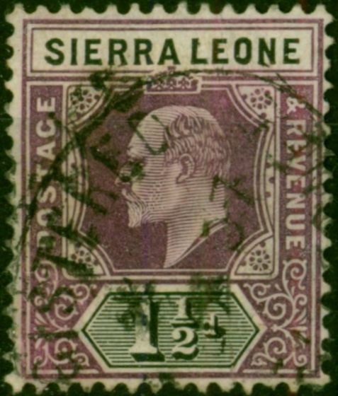 Sierra Leone 1905 1 1/2d Dull Purple & Black SG88 Good Used . King Edward VII (1902-1910) Used Stamps
