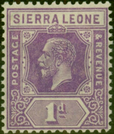 Collectible Postage Stamp Sierra Leone 1925 1d Bright Violet SG132a Die II Fine LMM