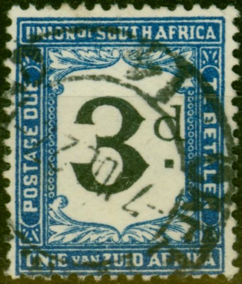Valuable Postage Stamp South Africa 1926 3d Black & Blue SGD15 Fine Used