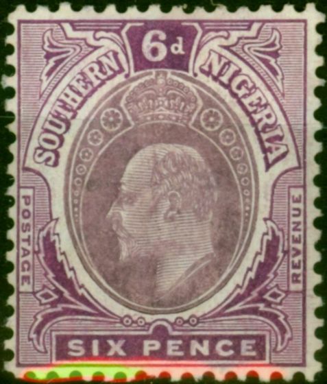 Southern Nigeria 1911 6d Dull Purple & Bright Purple SG39a Fine MM  King George V (1910-1936) Collectible Stamps