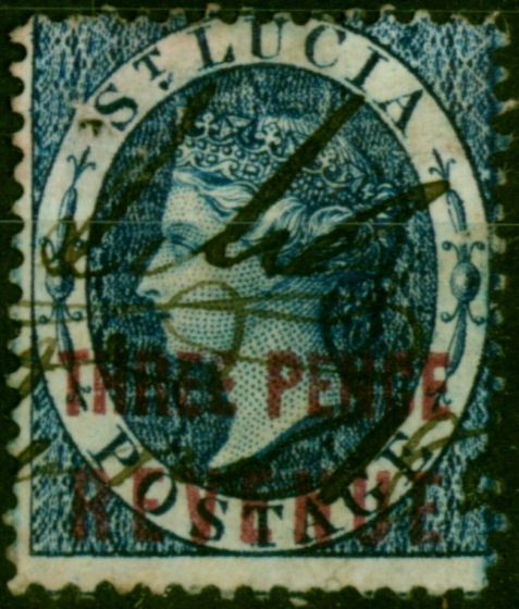St Lucia 1882 3d Deep Blue SGF15 Good Used  Queen Victoria (1840-1901) Old Stamps