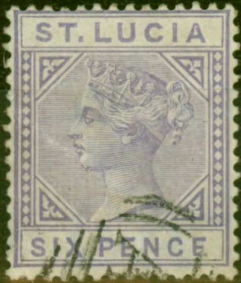 Valuable Postage Stamp St Lucia 1885 6d Lilac SG35 Fine Used