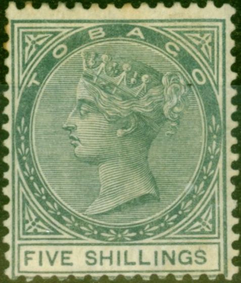 Rare Postage Stamp from Tobago 1879 5s Slate SG5 Fine Unused