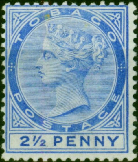 Rare Postage Stamp Tobago 1883 2 1/2d Ultramarine SG16b Fine & Fresh LMM