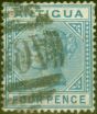 Old Postage Stamp from Antigua 1879 4d Blue SG20 Good Used